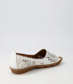 Women COLORADO Comfort|Flats-Nlysander White Leather Sandals