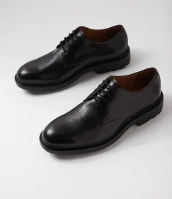 WINDSOR SMITH Dress Shoes-Noah Black Leather Lace Up Shoes