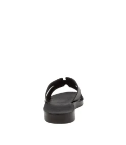 Women DIANA FERRARI Slides|Flats-Nokker Black Leather Slides