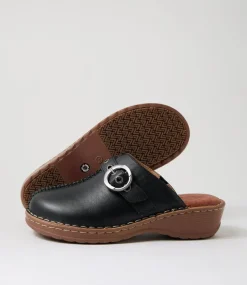 Women COLORADO Comfort|Heels-Nola Black Leather Heels