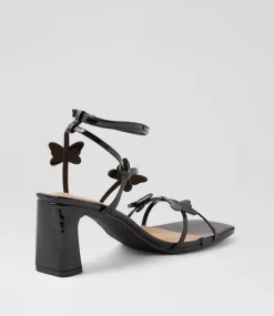 Women I LOVE BILLY Heels|Sandals-Nujean Black Patent Pu Sandals