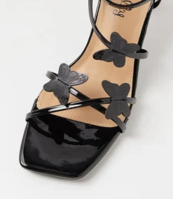Women I LOVE BILLY Heels|Sandals-Nujean Black Patent Pu Sandals