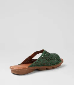 Women COLORADO Comfort|Slides-Nura Green Leather Slides