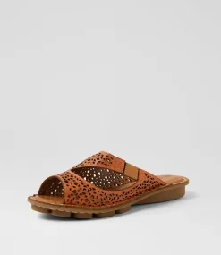 Women COLORADO Comfort|Slides-Nura Orange Leather Slides