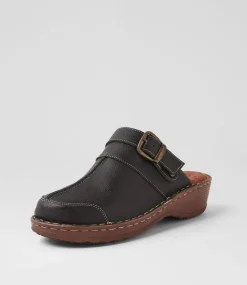 Women COLORADO Comfort|Heels-Nyla Black Leather Heels