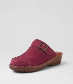 Women COLORADO Comfort|Heels-Nyla Cranberry Nubuck Heels