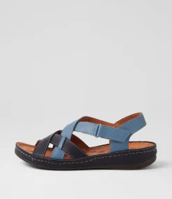 Women DIANA FERRARI Sandals-Nyled Navy Denim Leather Sandals