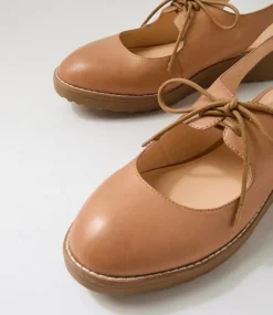 Women TOP END Flats-Ochas Dark Tan Light Choc Leather Flat Shoes