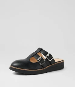 Women TOP END Flats-Ocheeky Black Leather Flat Shoes