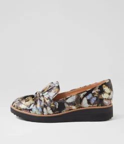 Women TOP END Flats|Loafers-Oclem Black Butterfly Leather Flat Shoes