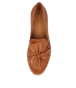 Women TOP END Wedges|Flats-Oclem Dark Tan Leather Flat Shoes