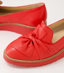 Women TOP END Loafers|Flats-Oclem Red Leather Loafers
