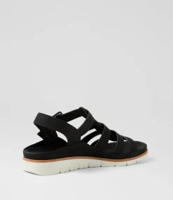 Women I LOVE BILLY Flats|Sandals-Oglioto Black Nubuck Pu Sandals