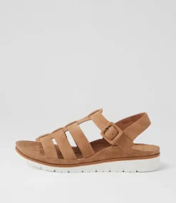 Women I LOVE BILLY Flats|Sandals-Oglioto Light Tan Nubuck Pu Sandals