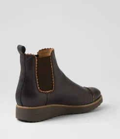 Women TOP END Boots-Ohios Choc Cognac Leather Chelsea Boots