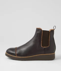 Women TOP END Boots-Ohios Choc Cognac Leather Chelsea Boots