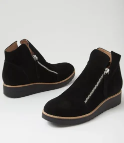 Women TOP END Boots|Wedges-Ohmy Black Suede Ankle Boots