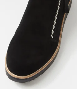 Women TOP END Boots|Wedges-Ohmy Black Suede Ankle Boots