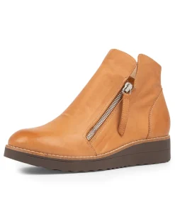 Women TOP END Boots|Wedges-Ohmy Dark Tan Choc Leather Ankle Boots
