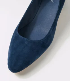 Women DIANA FERRARI Dress|Heels-Oledia Navy Gloss Suede Heels