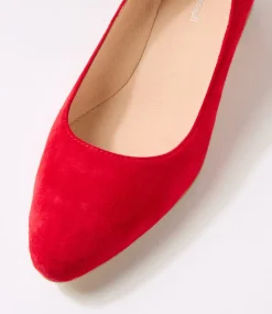 Women DIANA FERRARI Dress|Heels-Oledia Red Gloss Suede Heels