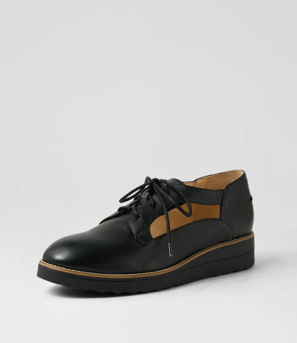 Women TOP END Flats-Ollays Black Leather Flat Shoes