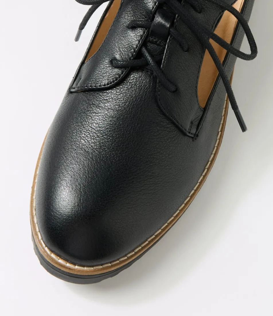 Women TOP END Flats-Ollays Black Leather Flat Shoes
