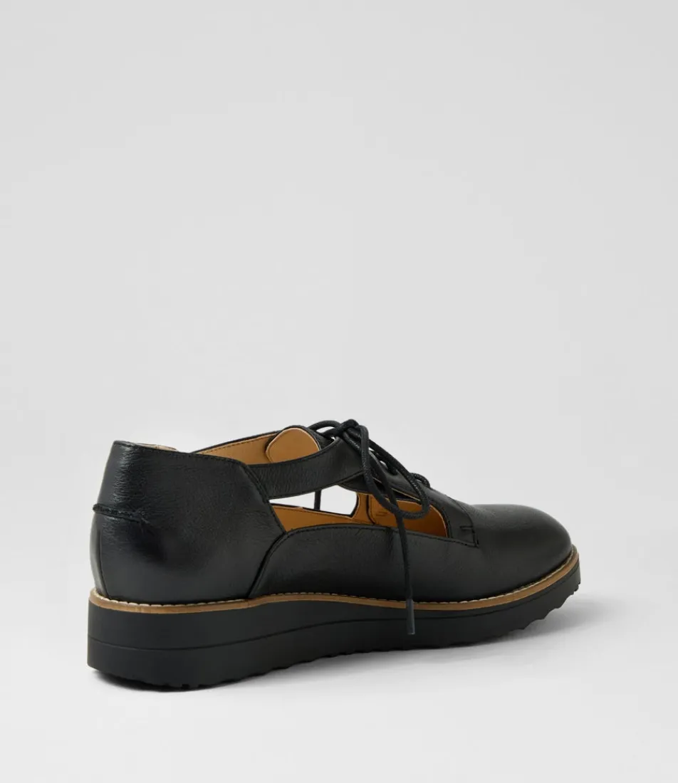 Women TOP END Flats-Ollays Black Leather Flat Shoes