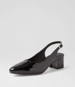 Women DIANA FERRARI Heels-Ollien Black Patent Leather Heels