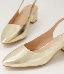 Women DIANA FERRARI Heels-Ollien Gold Textured Leather Heels