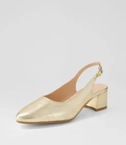 Women DIANA FERRARI Heels-Ollien Gold Textured Leather Heels