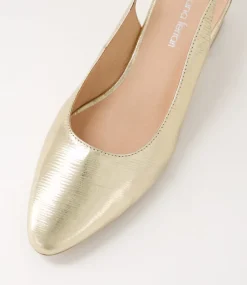 Women DIANA FERRARI Heels-Ollien Gold Textured Leather Heels