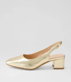 Women DIANA FERRARI Heels-Ollien Gold Textured Leather Heels