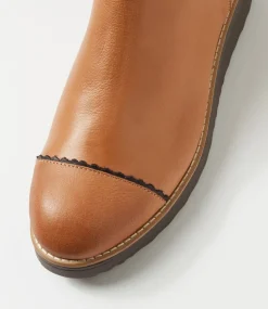 Women TOP END Boots-Onight Dark Tan Choc Leather Ankle Boots