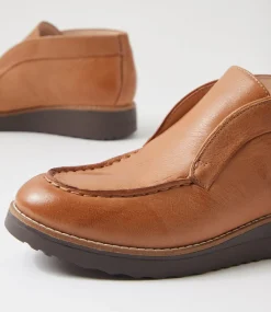 Women TOP END Boots-Onott Dark Tan Choc Leather Ankle Boots