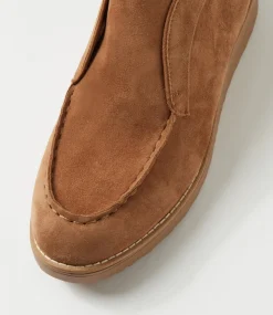 Women TOP END Boots-Onott Light Choc Suede Ankle Boots