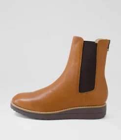 Women TOP END Boots|Wedges-Oremi Drambuie Choc Leather Chelsea Boots