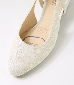 Women SUPERSOFT Comfort|Heels-Oriani White Pearl Leather Heels