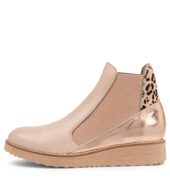 Women TOP END Boots|Wedges-Osiel Cafe Leopard Leather Chelsea Boots