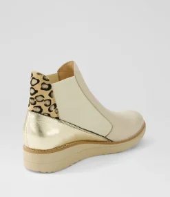 Women TOP END Boots|Wedges-Osiel Vanilla Metallic Leopard Multi Chelsea Boots
