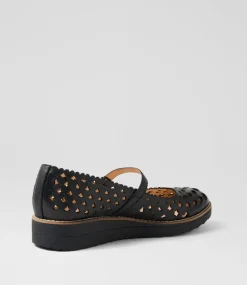 Women TOP END Mary Janes|Flats-Ostepp Black Leather Flat Shoes