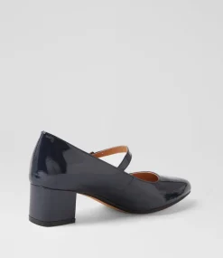 Women DIANA FERRARI Mary Janes|Heels-Ovale Navy Patent Leather Mary Jane Heels