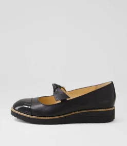 Women TOP END Flats-Ovello Black Patent Leather Ballet Flats