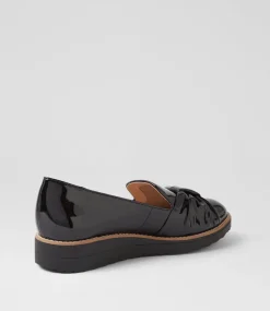 Women TOP END Flats-Ovsia Black Patent Leather Flat Shoes