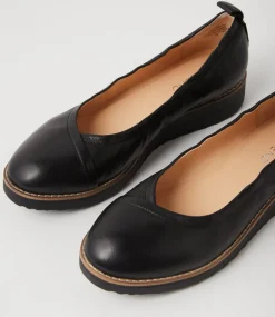 Women TOP END Loafers|Wedges-Oxsson Black Leather Loafers