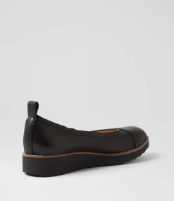 Women TOP END Loafers|Wedges-Oxsson Black Leather Loafers
