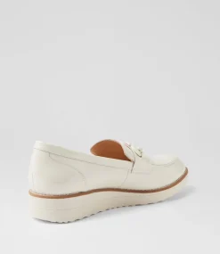 Women TOP END Flats-Ozamas Ivory Patent Leather Flat Shoes