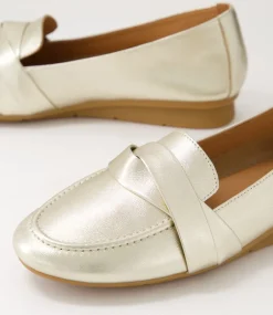 Women SUPERSOFT Comfort|Loafers-Pabalo Pale Gold Leather Loafers