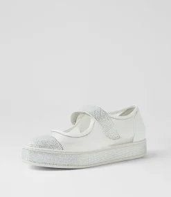 Women TOP END Flats|Mary Janes-Padloc White Mix Flat Shoes