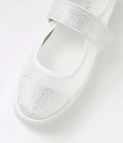Women TOP END Flats|Mary Janes-Padloc White Mix Flat Shoes